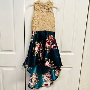 Xtraordinary Multi Color Lace Satin Tulip Dress Childs Size 7